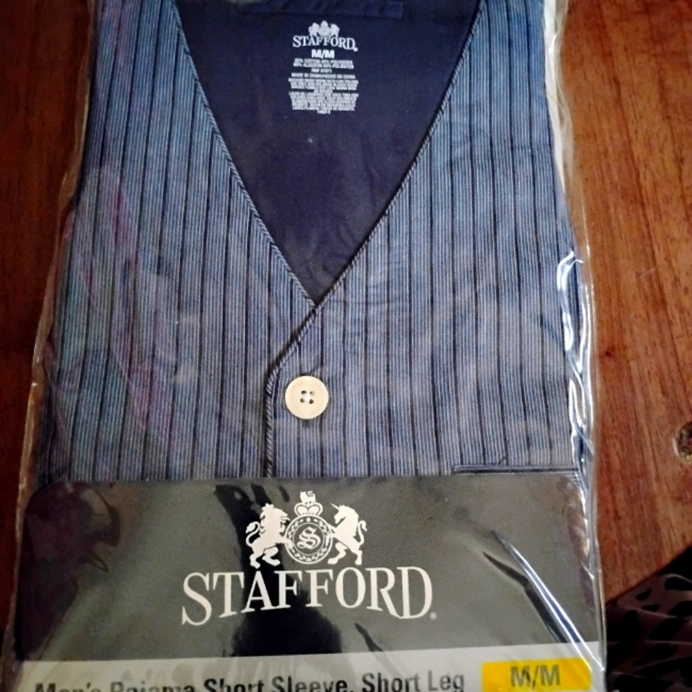Stafford Blue Striped Pajama Set